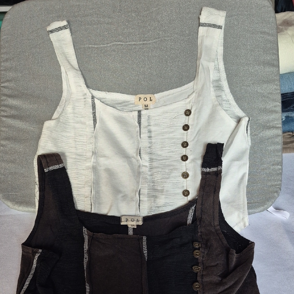 POL Tank Tops, One White One Black Size M